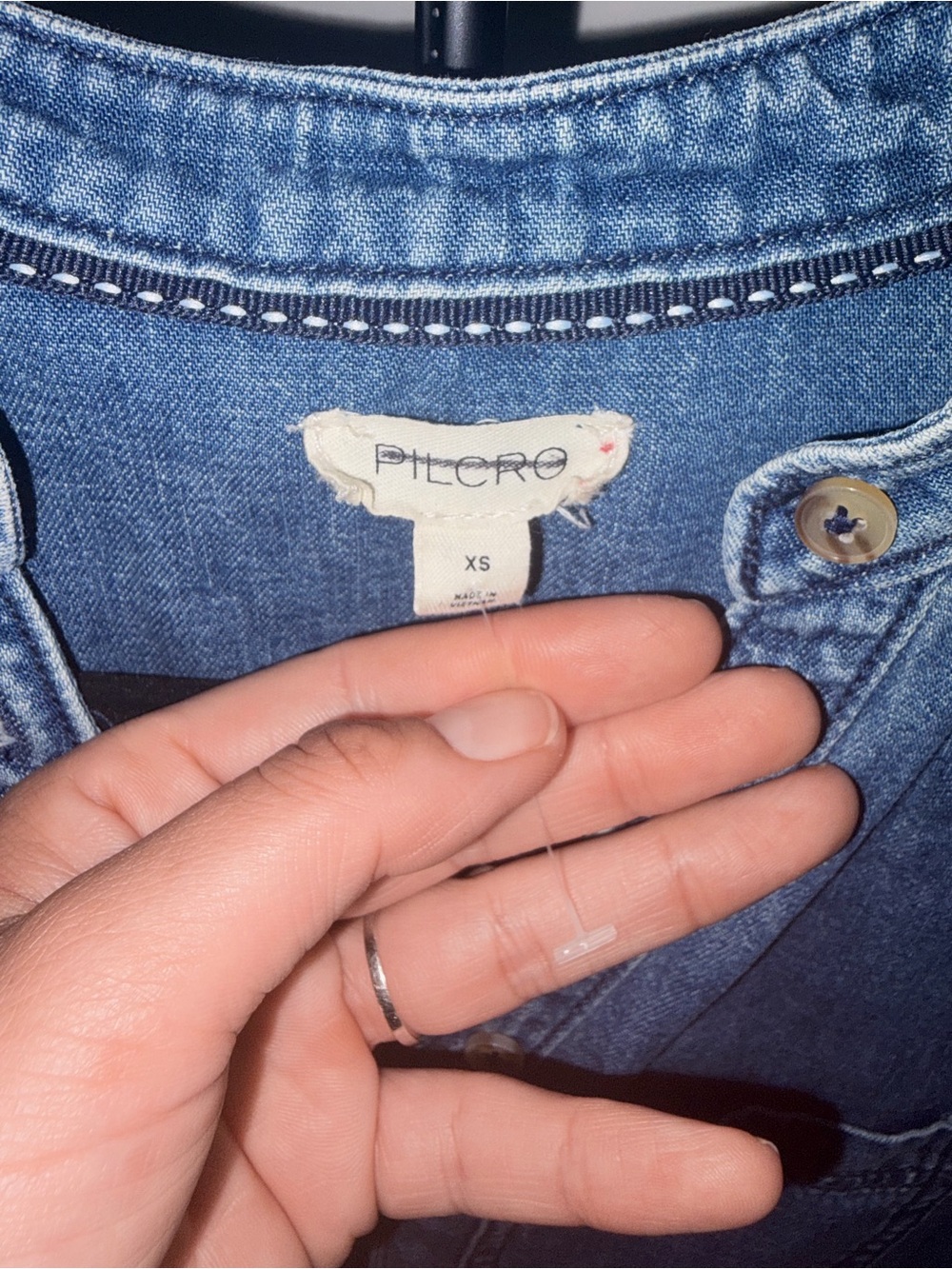 Aly Denim Puff-Sleeve Blouse by Pilcro - Picture 4 of 6
